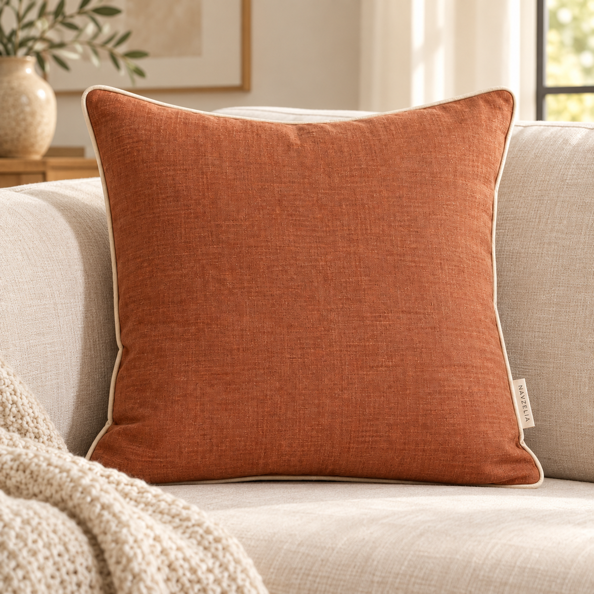NAVZELIA Linen Cushion Cover