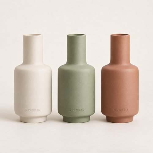NAVZELIA Ceramic Bud Vase Trio