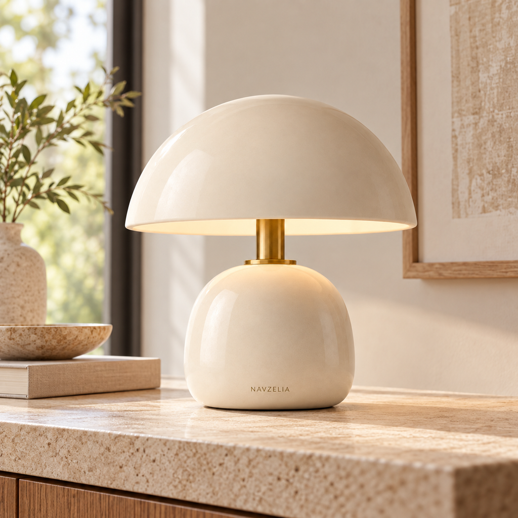 NAVZELIA Arc Ceramic Desk Lamp