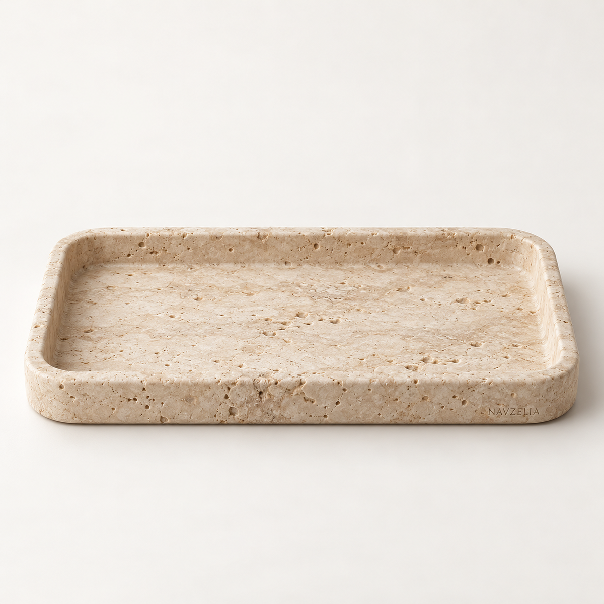 NAVZELIA Travertine-Style Catchall Tray