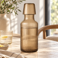 NAVZELIA Ribbed Glass Water Carafe Set