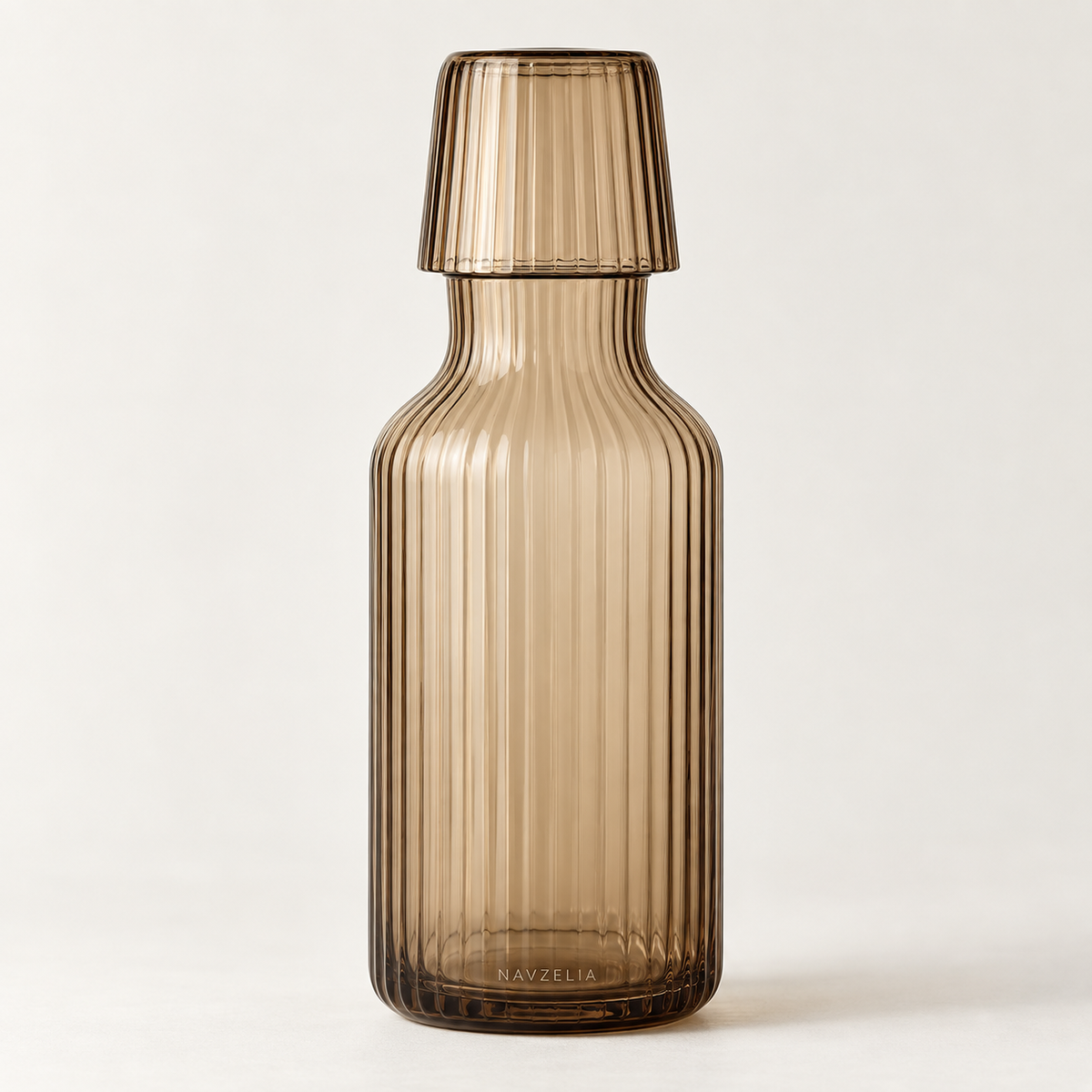 NAVZELIA Ribbed Glass Water Carafe Set